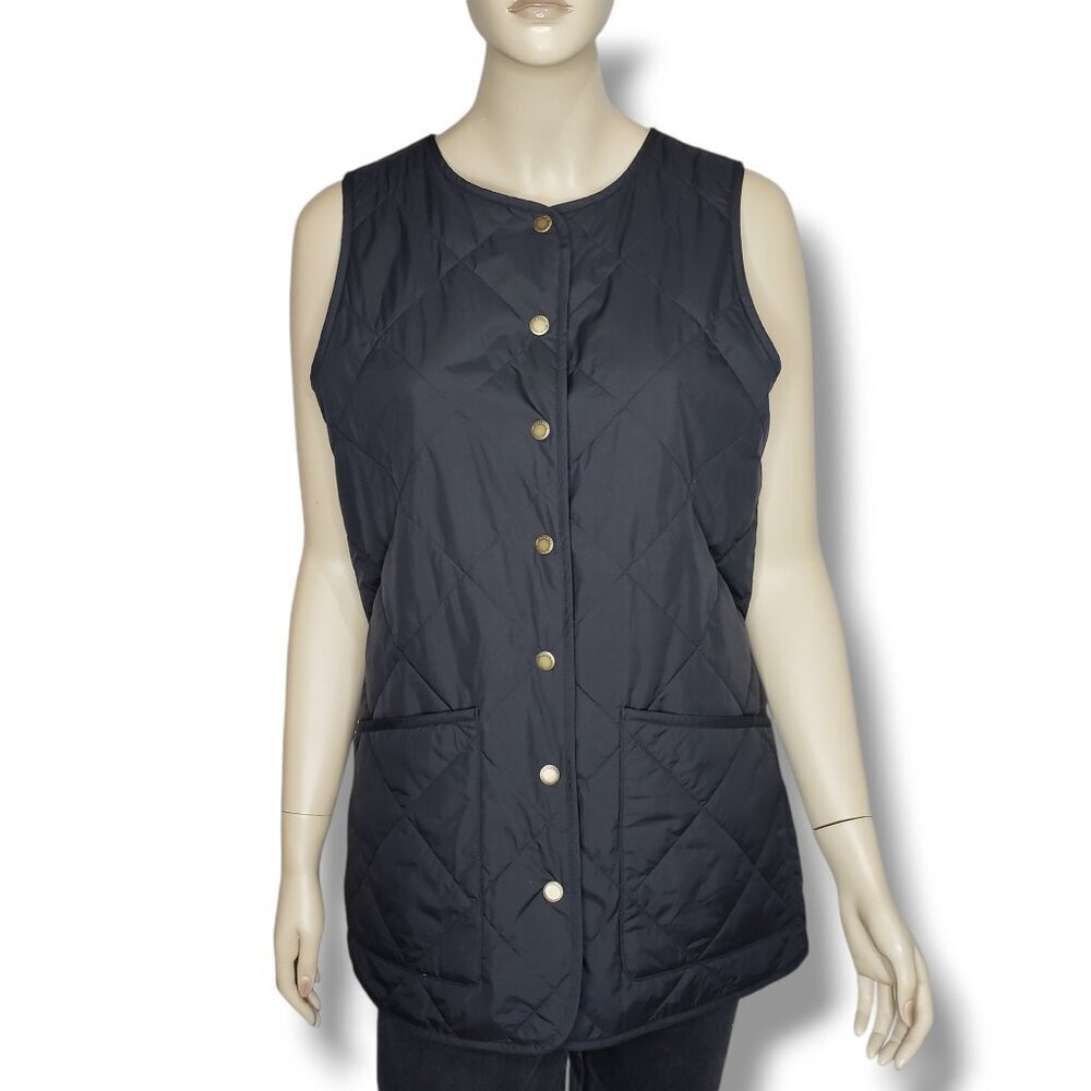 Duluth Trading Co‎ Golden Harvest Quilted Convertible Vest Womens XS Black